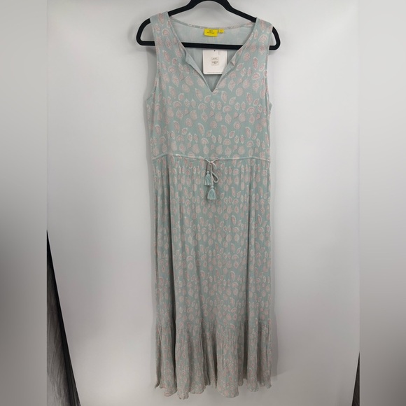 Roller rabbit boho artsy tassel bohemian the corrine maxi dress midi medium NWT - Picture 1 of 15